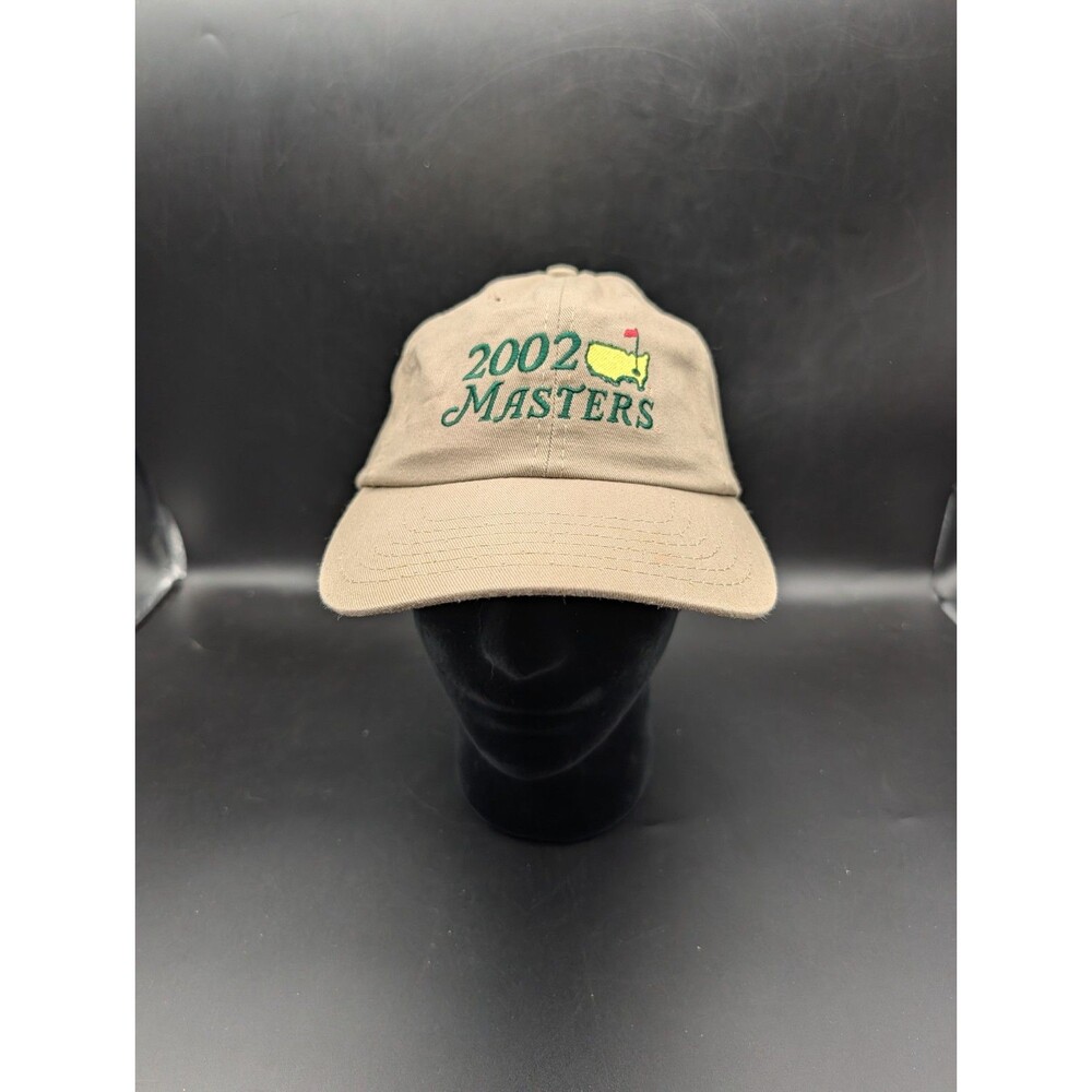 Vintage 2002 Masters Hat Beige Khaki Tiger Woods Winner Augusta RARE